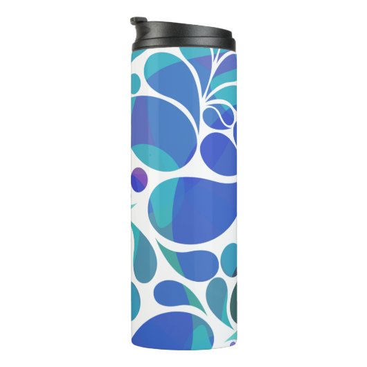 Schönes Künstlerisches Aqua Blue, Lila Aquarell De Thermosbecher (Nach rechts gedreht)