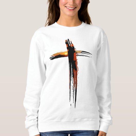 Schönes künstlerisches Weihnachtskreuz Sweatshirt (Vorderseite)