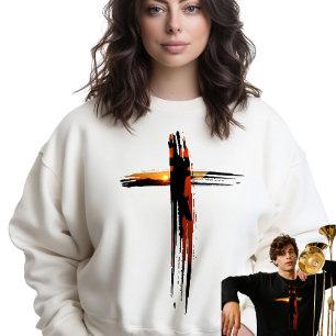 Schönes künstlerisches Weihnachtskreuz Sweatshirt