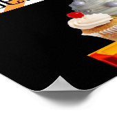 SCHÖNES KUPCAKE DESERT SHOP ORANGE WEISS ZICKZACK POSTER (Ecke)
