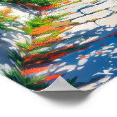 Schönes Küstendorf im Sommer Poster (Ecke)