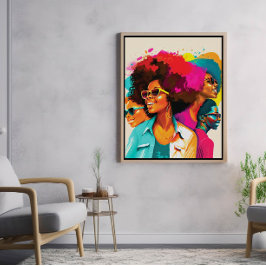 Schönes Lächeln schwarzer Frauen Poster