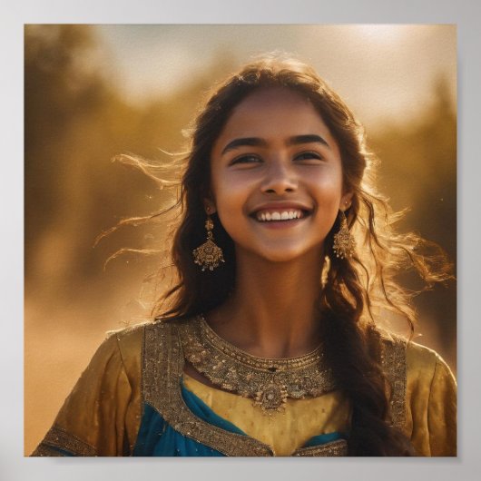 schönes, lächelndes Mädchen-Wandplakat Poster (Vorne)