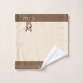 Schönes Lama auf Beige & Brown Badhandtuch Set (Waschlappen)