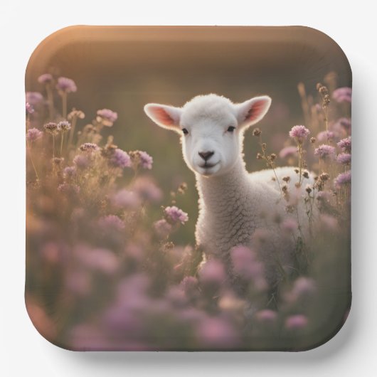 Schönes Lamm Pappteller (Vorderseite)