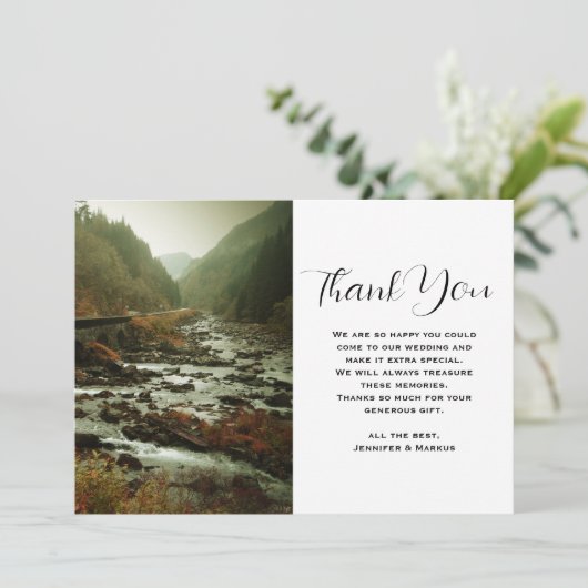 Schönes Landschaftlich Nature Foto Vielen Dank Dankeskarte (Stehend Vorderseite)