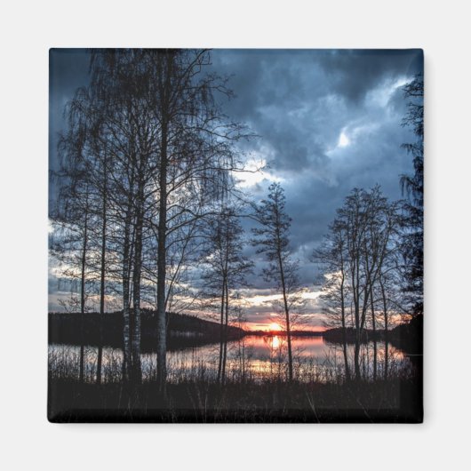 Schönes Landschaftsbild Finnlands Magnet (Vorne)