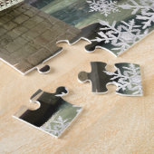 Schönes Landschaftsbild Foto Snowflake Overlay Puz Puzzle (Seite)