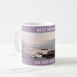 Schönes Lavendel Beste Mama je Foto Ozean Kaffeetasse
