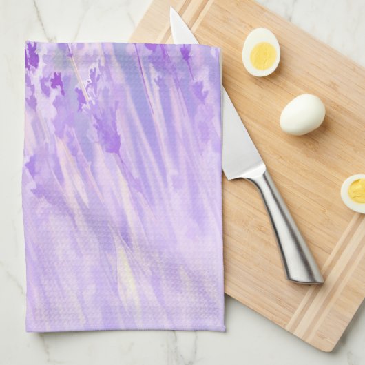 Schönes Lavendel Blume Feld oder Wiese Lila Geschirrtuch (Viertel Falte)