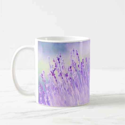 Schönes Lavendel Blume Feld oder Wiese Lila Kaffeetasse (Links)