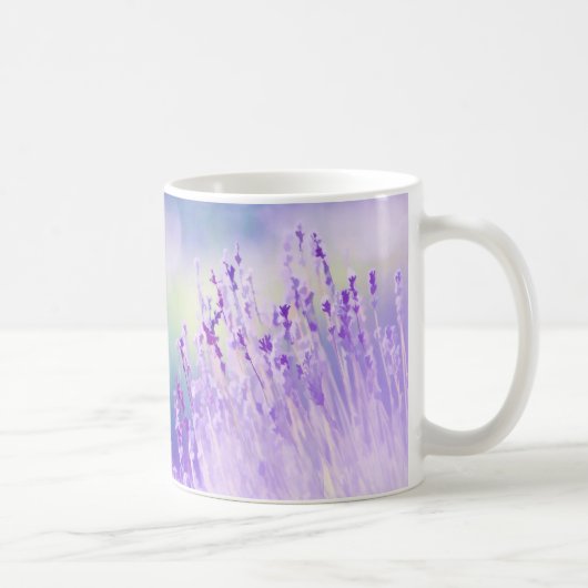 Schönes Lavendel Blume Feld oder Wiese Lila Kaffeetasse (Rechts)