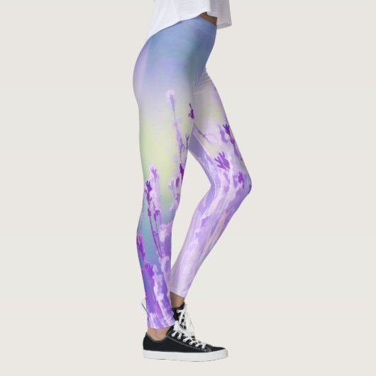 Schönes Lavendel Blume Feld oder Wiese Lila Leggings (Rechts)