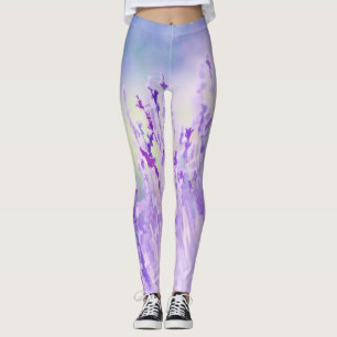 Schönes Lavendel Blume Feld oder Wiese Lila Leggings
