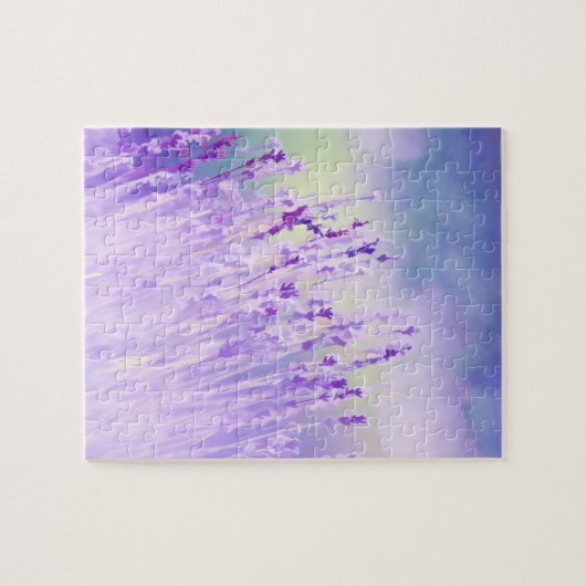 Schönes Lavendel Blume Feld oder Wiese Lila Puzzle (Horizontal)