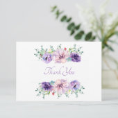 Schönes Lavendel Lila Dankeskarte (Stehend Vorderseite)