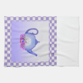 Schönes Lavendel Teapot + Blume Küchentuch (Horizontal)