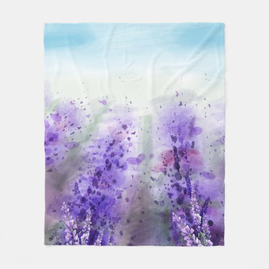 Schönes Lavendelfeld Fleecedecke (Vorderseite)