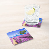 Schönes Lavendelfeld in der Provence, Frankreich Rechteckiger Pappuntersetzer (Vor Ort)