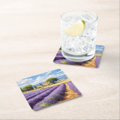 Schönes Lavendelfeld in der Provence, Frankreich Rechteckiger Pappuntersetzer (Vor Ort)