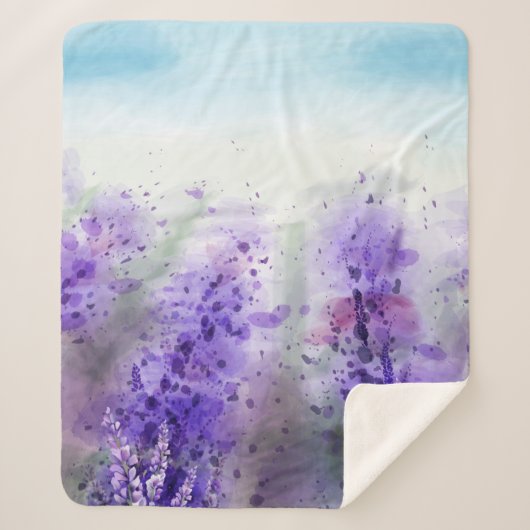 Schönes Lavendelfeld Sherpadecke (Vorderseite)