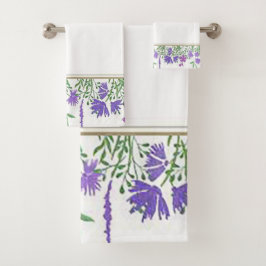Schönes Lavender Gemustert Design Badetuch Set