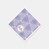Schönes Lavender Geometric Star Maze Muster Serviette (Ecke)