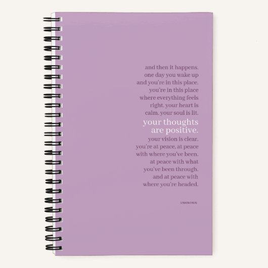 Schönes Lavender Inspiration-Zitat-Notebook Notizblock (Vorderseite)