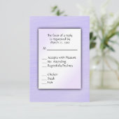 Schönes Lavender Menü Wahl Hochzeit RSVP (Stehend Vorderseite)
