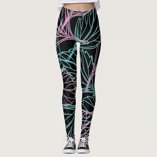 Schönes Leaf-Muster Leggings (Vorderseite)