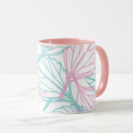 Schönes Leaf-Muster Tasse (VorderseiteRechts)