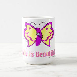 Schönes Leben Schmetterling Kaffeetasse
