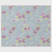 Schönes, lebendiges lila Aquarellmuster Blume Must Geschenkpapier (Flach)