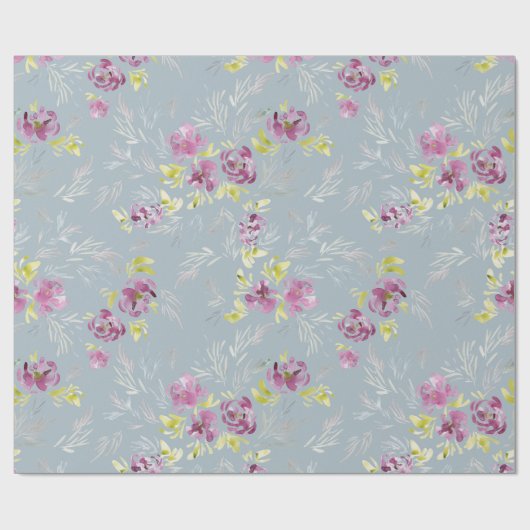 Schönes, lebendiges lila Aquarellmuster Blume Must Geschenkpapier (Flach)