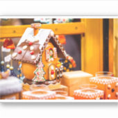 Schönes Lebkuchenhaus zu Weihnachten Aufkleber (Vorderseite)