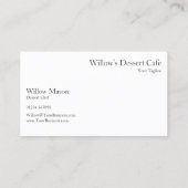 Schönes, leckeres Dessert Café - Visitenkarte (Rückseite)