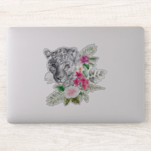 Schönes Leopard Head Portrait in Wasserfarbe Aufkleber