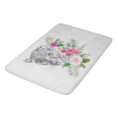 Schönes Leopard Head Portrait in Wasserfarbe Badematte (Schrägansicht)