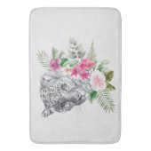 Schönes Leopard Head Portrait in Wasserfarbe Badematte (Vorderseite Vertikal)