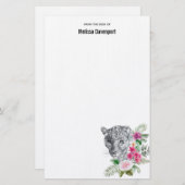 Schönes Leopard Head Portrait in Wasserfarbe Briefpapier (Vorne/Hinten)