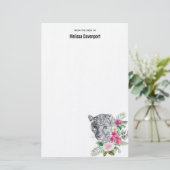 Schönes Leopard Head Portrait in Wasserfarbe Briefpapier (Stehend Vorderseite)