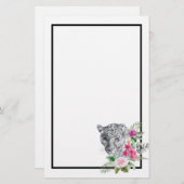 Schönes Leopard Head Portrait in Wasserfarbe Briefpapier (Vorne/Hinten)