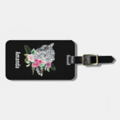 Schönes Leopard Head Portrait in Wasserfarbe Gepäckanhänger (Vorderseite horizontal)