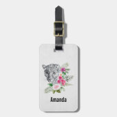 Schönes Leopard Head Portrait in Wasserfarbe Gepäckanhänger (Vorderseite vertikal)