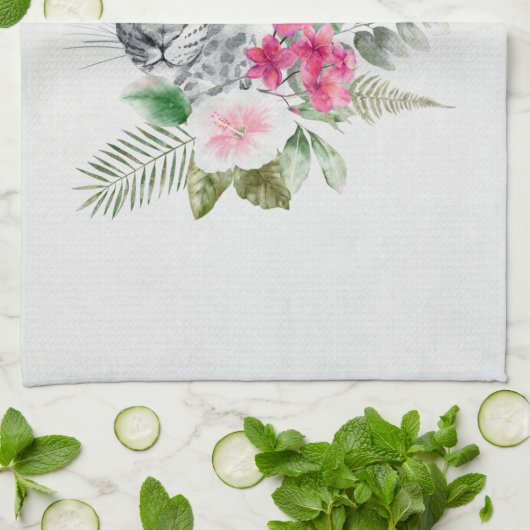 Schönes Leopard Head Portrait in Wasserfarbe Geschirrtuch (Gefaltet)