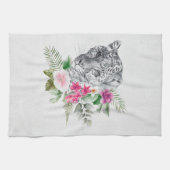 Schönes Leopard Head Portrait in Wasserfarbe Geschirrtuch (Horizontal)