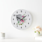 Schönes Leopard Head Portrait in Wasserfarbe Große Wanduhr (Zuhause)