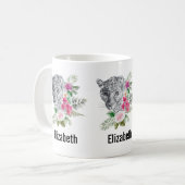 Schönes Leopard Head Portrait in Wasserfarbe Kaffeetasse (Vorderseite Links)
