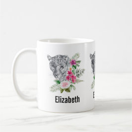 Schönes Leopard Head Portrait in Wasserfarbe Kaffeetasse