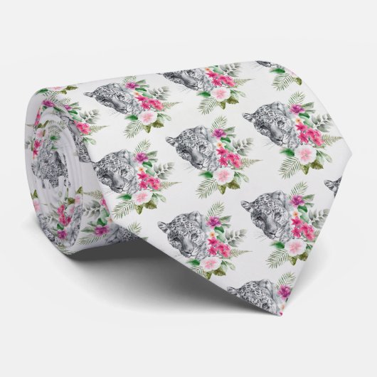 Schönes Leopard Head Portrait in Wasserfarbe Krawatte (Gerollt)